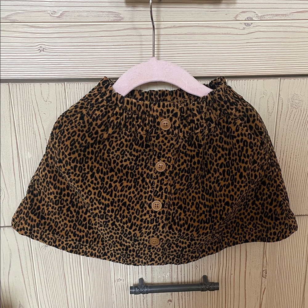 Crewcuts Leopard Print Corduroy Skirt Like New Condition